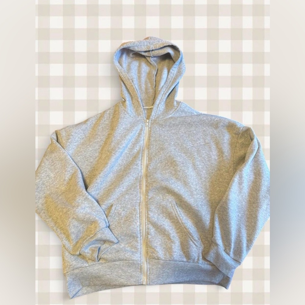 Gray Zip-Up soft light jacket